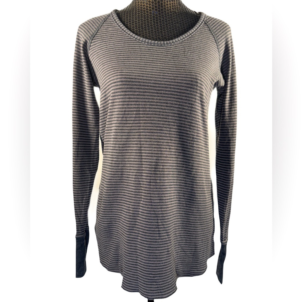Lululemon Open Your Heart Long Sleeve Reversible Tunic Black/Gray Sz 6-8